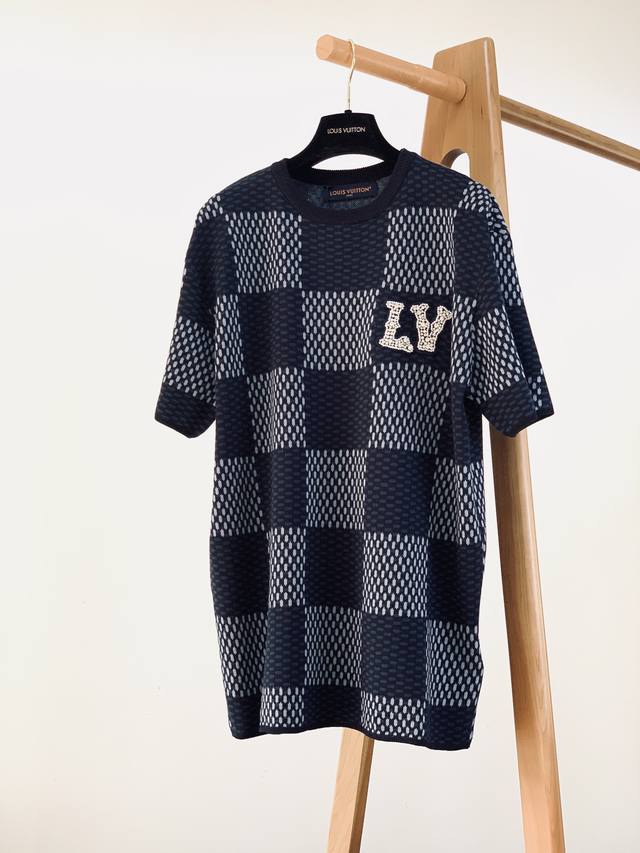 Louis Vuitton Pharrell Williams Collaboration Checkerboard Rhinestone Knit Short