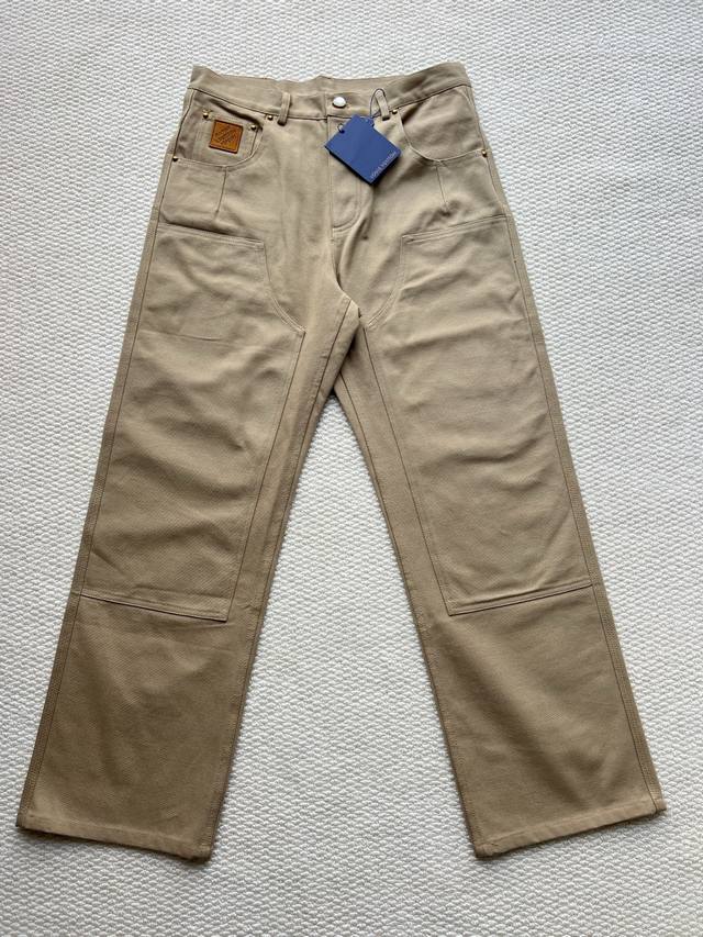 Louis Vuitton X Nigo collaboration Fw25 straight-leg cargo pants with zipper and