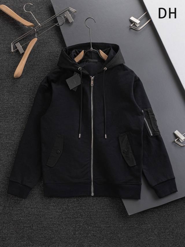 Prada Triangle Logo High-Rise Version S-XL 25Ss Autumn/Winter Hooded Jacket Hot