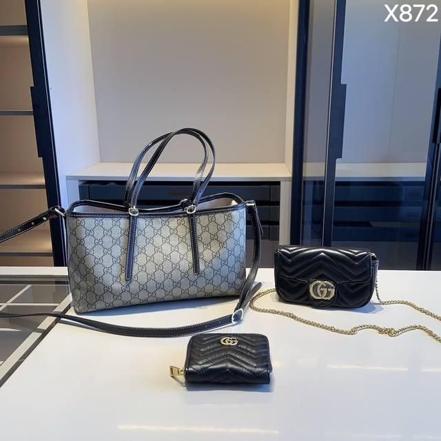 New Arrival Combo! Brand New Series Combo X872! Gucci Tote Bag + Gucci Chain Ba