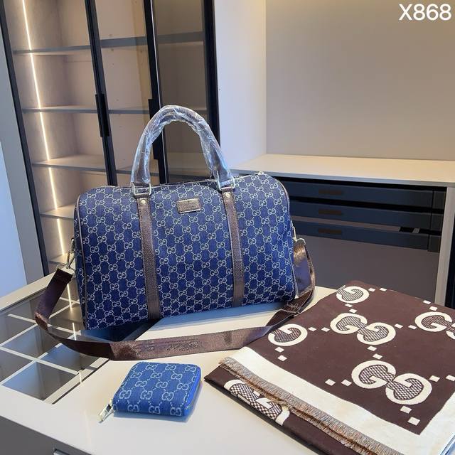 New Arrival Combo! Brand New Series Combo X868! Gucci Travel Bag + G Scarf + G