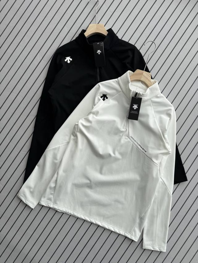 Autumn/Winter Descente Men's Training Stand-up Collar Warm Inner Layer Long-slee