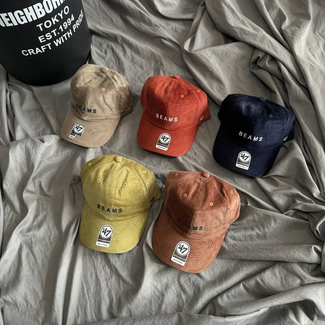 Beams Corduroy Embroidered Coca-Cola Pizza Baseball Cap.