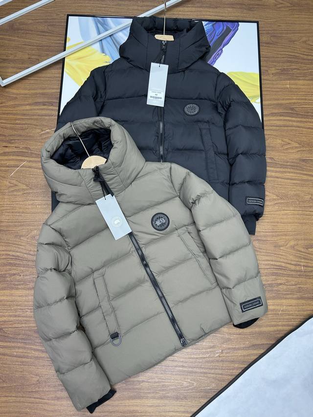 Canada Goose Grandview Series Black Label Hooded Short Down Jacket, Unisex Style