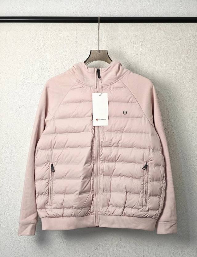 Lululemon Unisex Knitted Hooded Down Jacket New Lightweight Patchwork Down Jacke