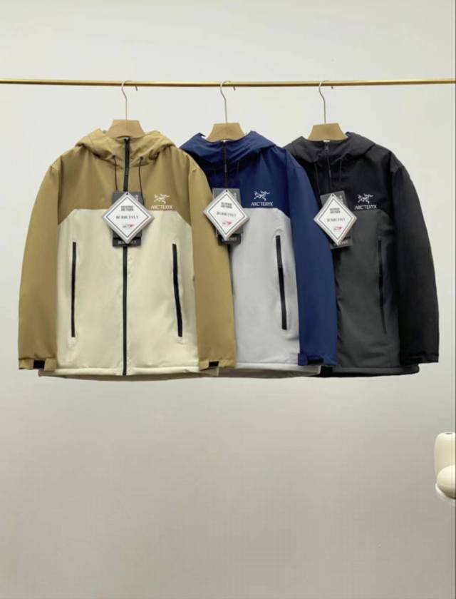 New Arrival! Arcteryx Outdoor Couple Hooded Thick Down Cotton Jacket. Features a