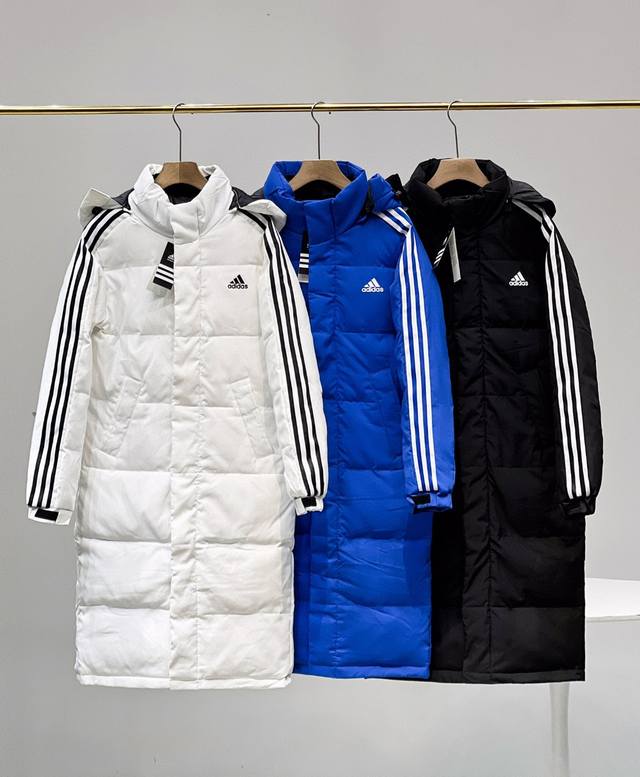 New Arrival! New Adidas long down jacket, 80% white duck down, 20% feathers. 202