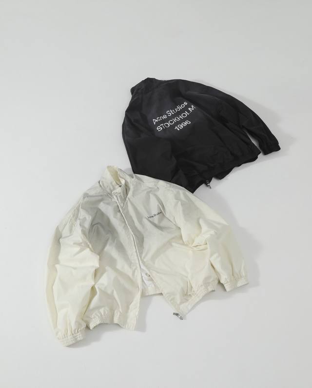 Acne New Distressed 1996 Jacket. Features solid-print lettering on the chest and