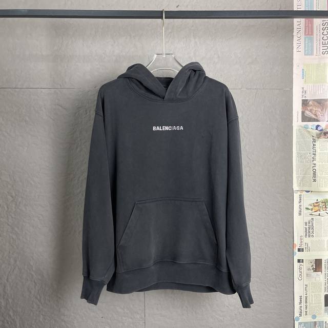 Balenciaga Paris Small Letter Rhinestone Washed Hooded Sweatshirt ( ). Made with