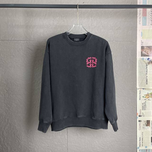 Balenciaga Paris Washed Crew Neck Sweatshirt. Made with 400g Paris-specific doub