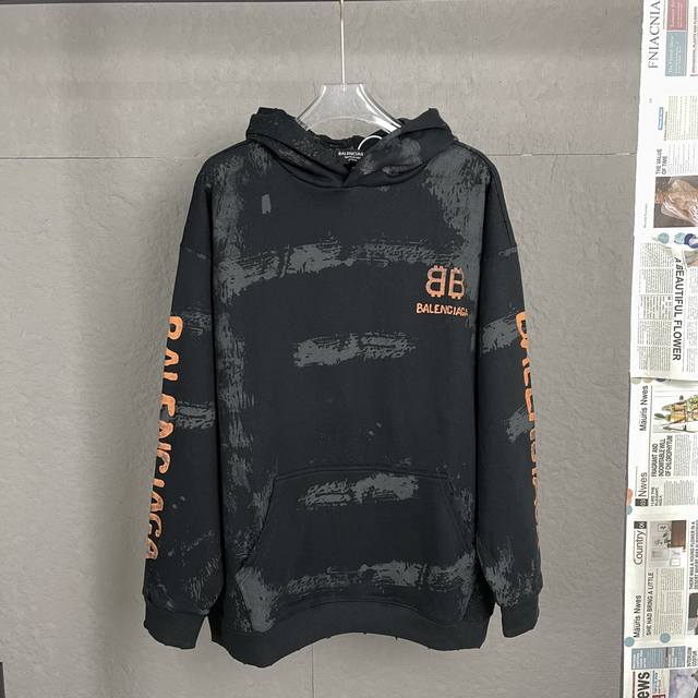 A86 High-quality Balenciaga 24Ss new sweatshirt, with Bb logo silkscreen printin