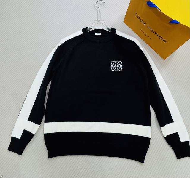 Loewe Fw24 New Season Modal Anagram Pocket Sweater. Ribbed collar, cuffs and hem