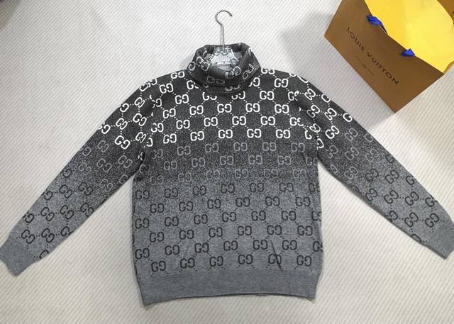 Gucci Double G All-over Print Custom Wool Turtleneck Sweater Color: As pictured