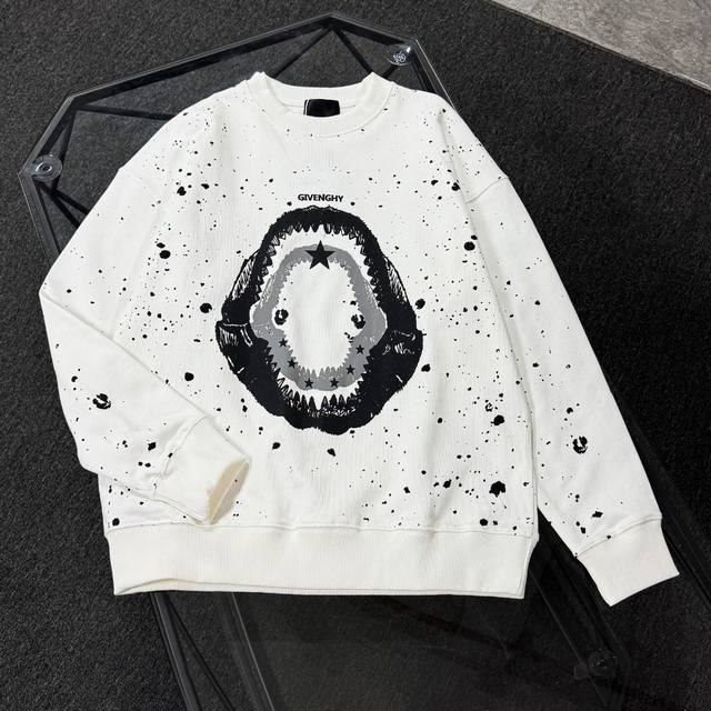 Y Givenchy 25 High-Quality Crew Neck Sweatshirt, Drop-Shoulder Loose Fit, 100% C