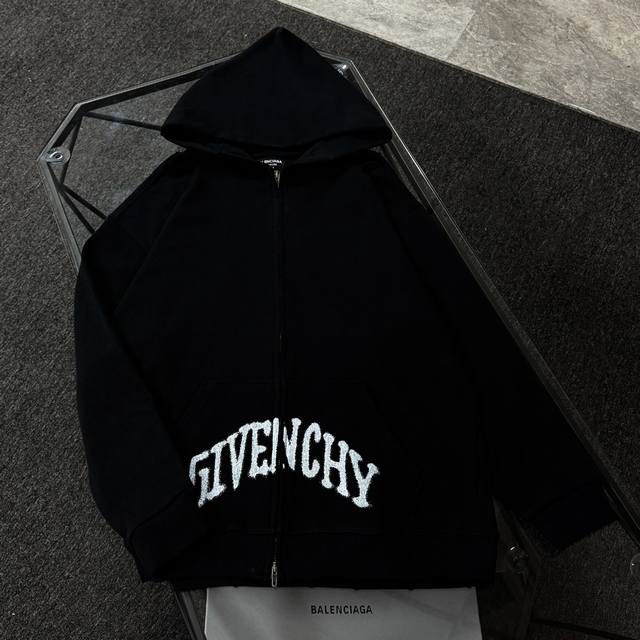 Balenciaga 25th generation high-quality zip-up hoodie, dropped shoulders, loose