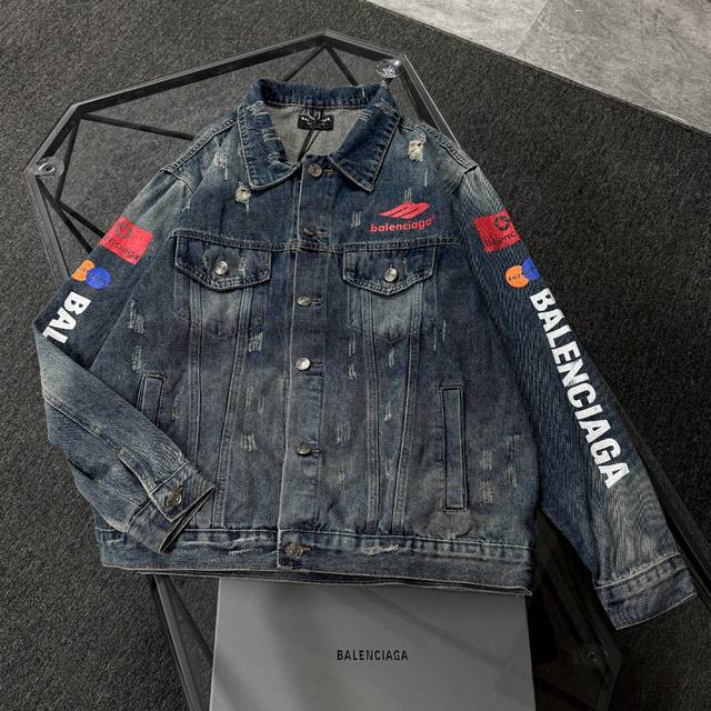 Balenciaga 25 High-End Denim Jacket, made with 480g premium custom slub fabric,