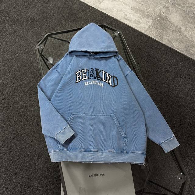 Balenciaga 25 High-Quality Hooded Sweatshirt, Drop-Shoulder Loose Fit, 480g Cott