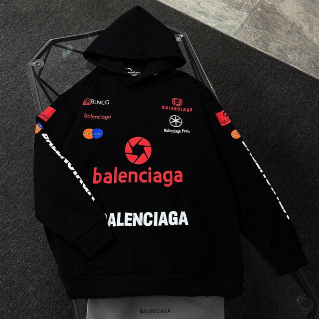 Balenciaga 25 High-Quality Hoodie, Drop-Shoulder Loose Fit, 480g Cotton Fabric,
