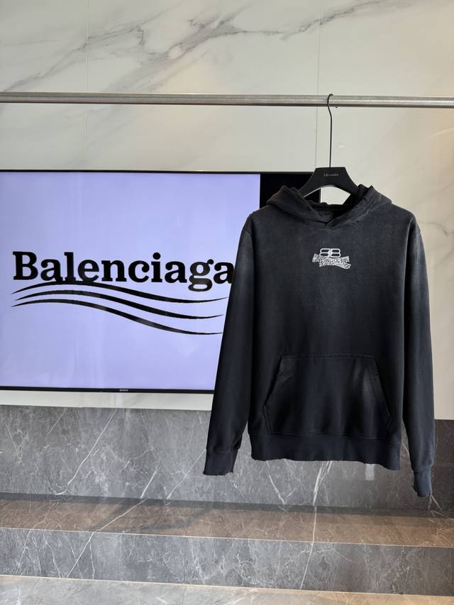 Balenciaga 2025 Fw Double B Letter Tape Hooded Sweatshirt The No.1 quality in t