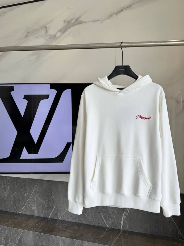 4 20g Louis Vuitton embossed embroidered hooded sweatshirt ( ) Colors: Black, Wh