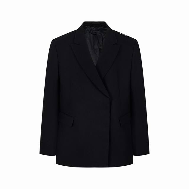 Balenciaga's new unisex jacket and suit with badge shoulder patch and letter log