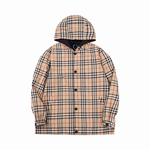 Bbr 23Fw Classic small checkered reversible jacket, button version. Made with cu
