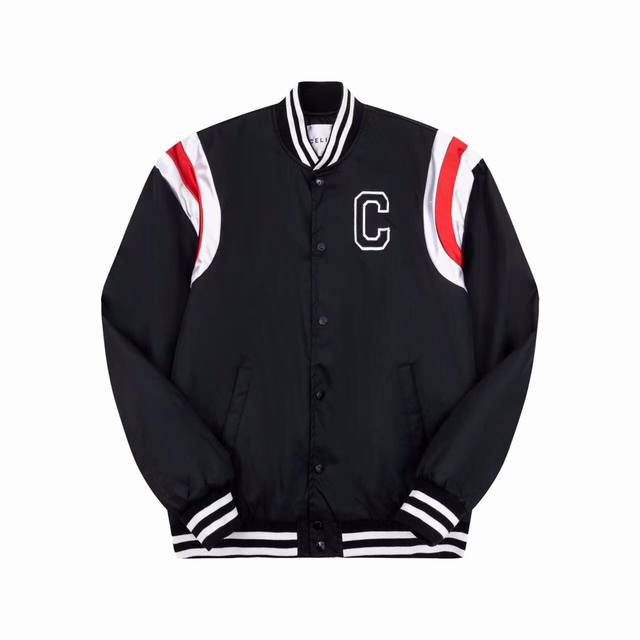 Celin* Autumn/Winter New C-Letter Patchwork Satin Quilted Baseball Jacket, Unise