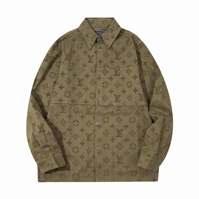LV Ss New Cotton Jacket-Style Long-Sleeve Shirt. This jacket-style shirt feature