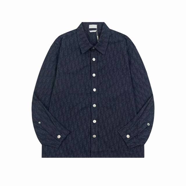 Dior 23Ss New All-over Logo Pattern Shirt Jacket, Long Sleeve Casual Monogram Ja