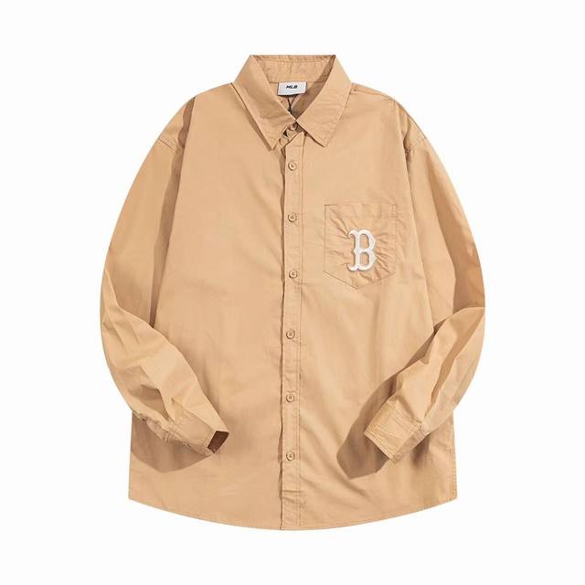Autumn Mlb Official Men's and Women's Woven Shirt with Large Logo Monogram Cardi