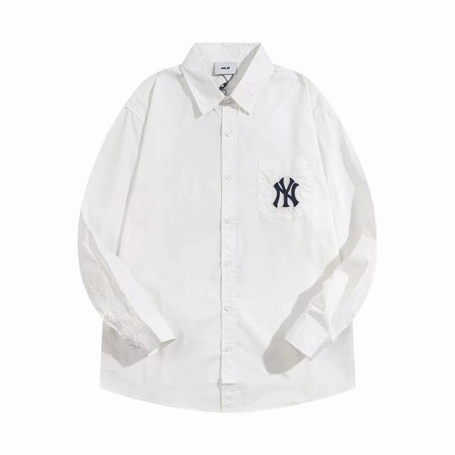 Autumn Mlb Official Men's and Women's Woven Shirt with Large Logo Monogram Cardi