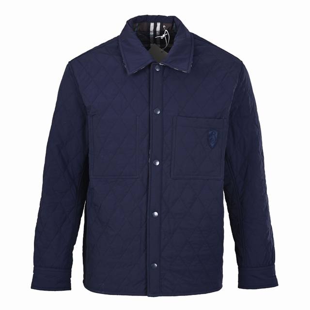 High-quality Burberry Shield Embroidered Reversible Check Cotton Jacket. Purcha