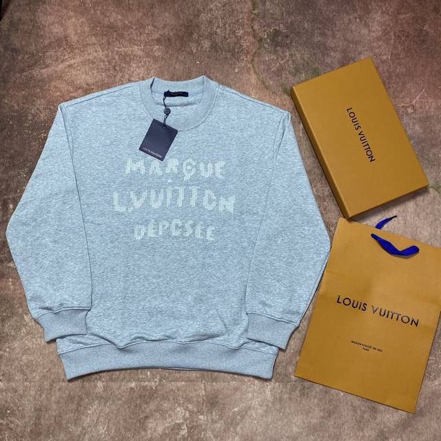 LV Louis Vuitton* Nigo Series Crew Neck Embroidered Lettering Fabric: 380g doubl