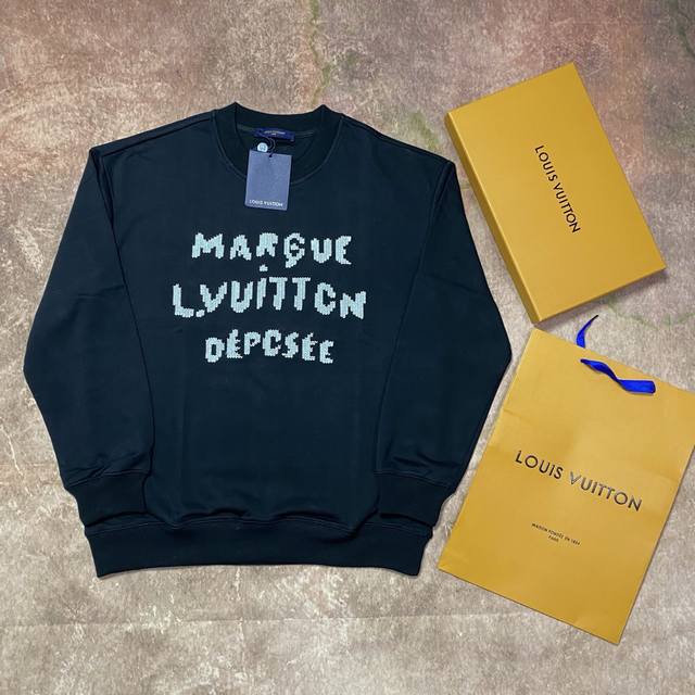 LV Louis Vuitton* Nigo Series Crew Neck Embroidered Lettering Fabric: 380g doubl