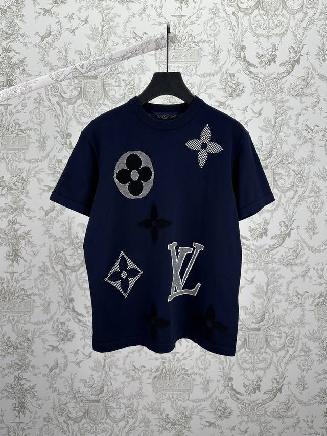 Louis Vuitton 25Ss New Monogram Short-Sleeve Crew Neck Knit Sweater. This short