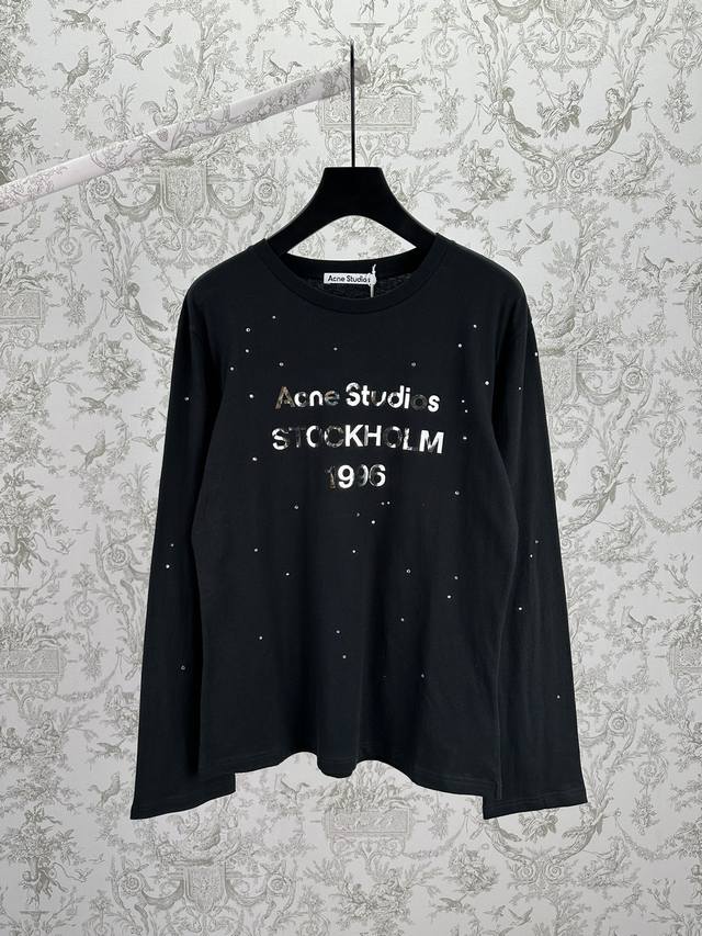 Ac 25Ss New Logo T-Shirt, Long-Sleeve Pullover T-Shirt with a metallic foil "Acn