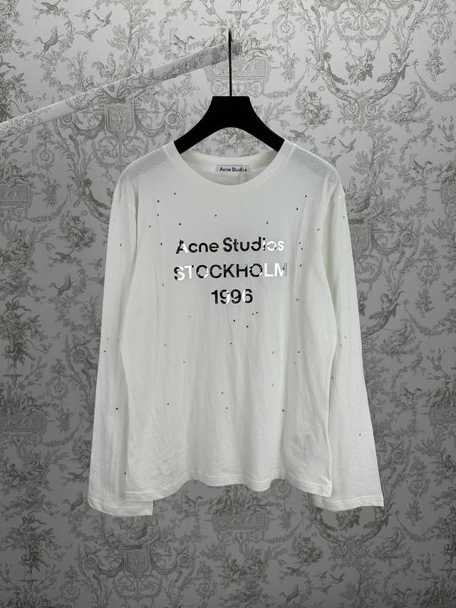 Ac 25Ss New Logo T-Shirt, Long-Sleeve Pullover T-Shirt with a metallic foil "Acn