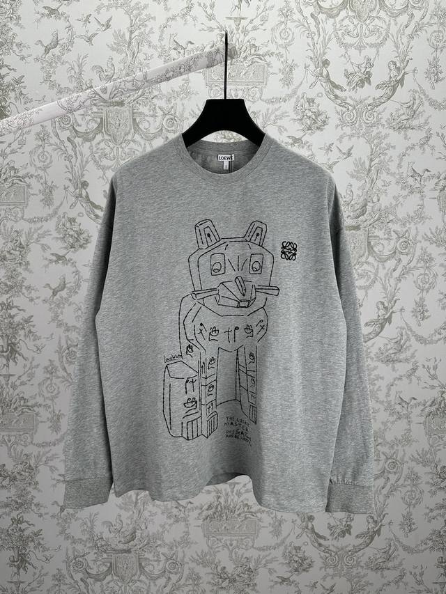 Loewe 25Ss New Cotton Long-Sleeve T-Shirt. A lightweight cotton T-shirt in a mi