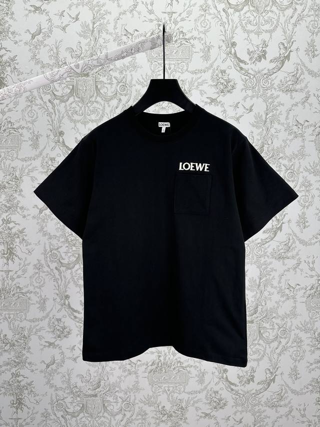 Loewe 25Ss New Arrival Cotton Loose Fit T-Shirt, Black, Medium Weight Cotton. Lo