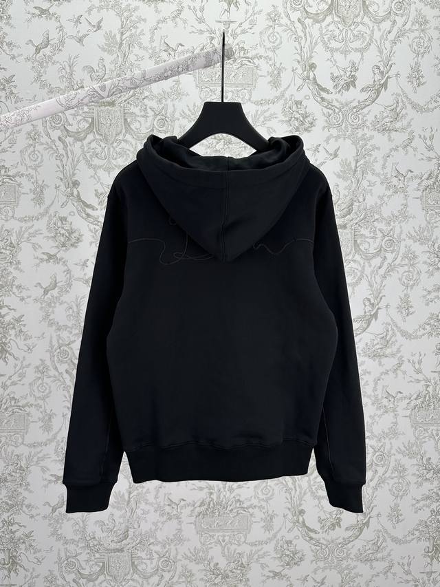 Dior 25Ss New Hoodie, Dark Grey Cotton Fleece Fabric, Dior Ribbon Logo. This ho