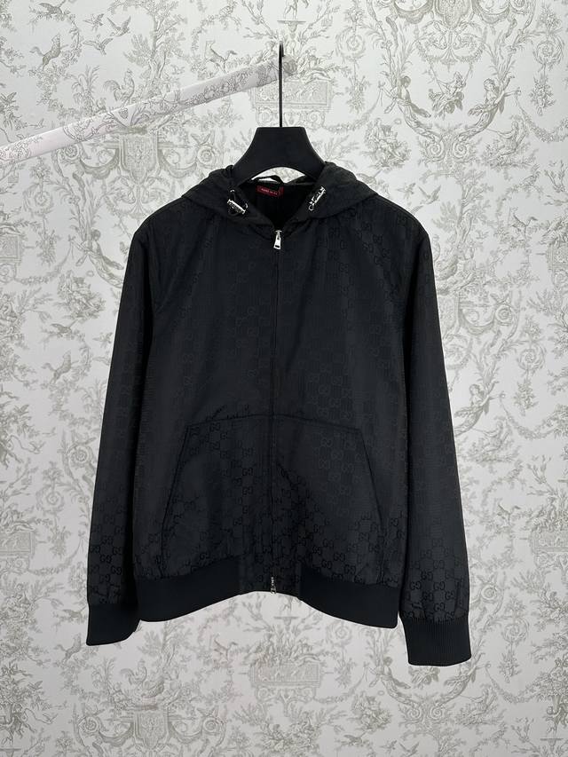 Gucci 25Ss New Gg Zipper Jacket with Ribbed Hem and Cuffs, High Version. Sizes: