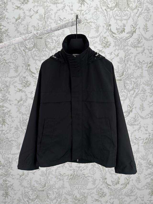 Bv 25Ss New Hooded Solid Color Zipper Long-Sleeve Jacket Men's High Version Size