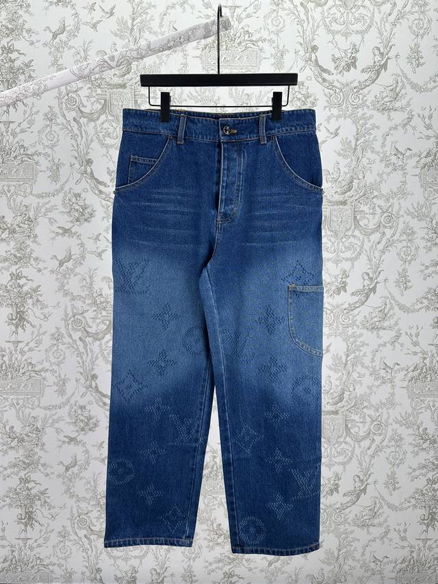 Louis Vuitton 25Ss New Monogram Denim Cargo Pants. These denim cargo pants feat
