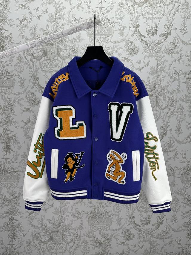 Lvjia 25Ssfw Autumn/Winter New Classic Mixed Leather Baseball Jacket, leather sl