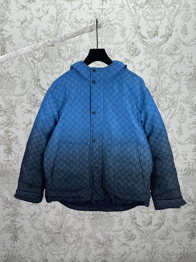 G brand 25Ss new Altitude ski series gradient hooded long-sleeved cotton jacket