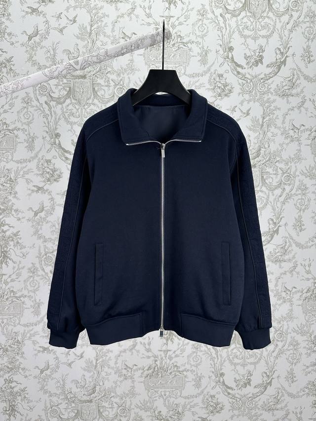 Dior 25Ss New Sport Jacket, Beige Cotton Blend Plain Knit Fabric, Oblique Print