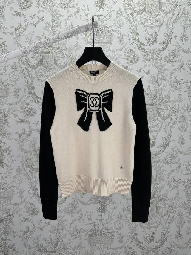 Chanel 25Ss New Ski Collection Printed Crew Neck Pullover Long Sleeve Sweater wi