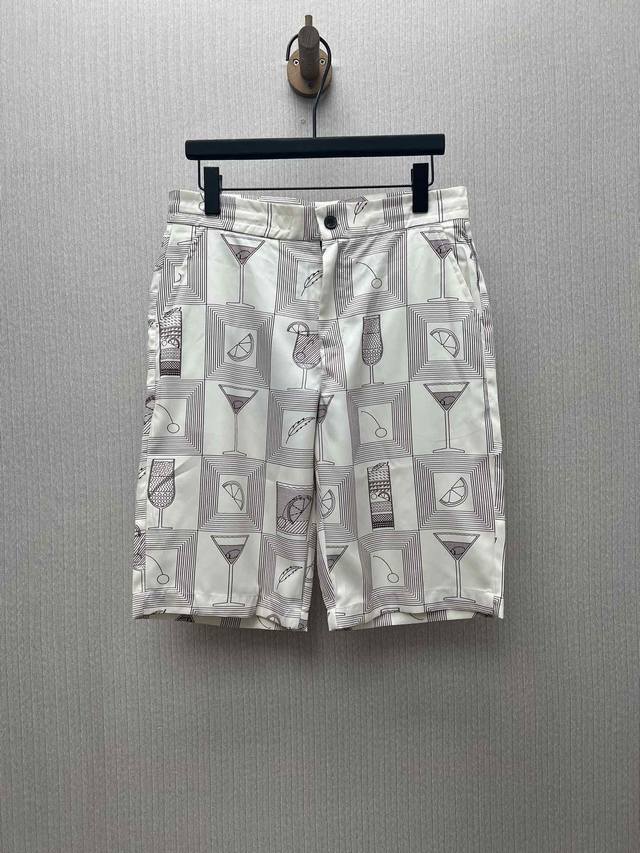 Lp25Ss New Mid-Waist Straight Leg Printed Casual Shorts, High Version. Sizes: S,