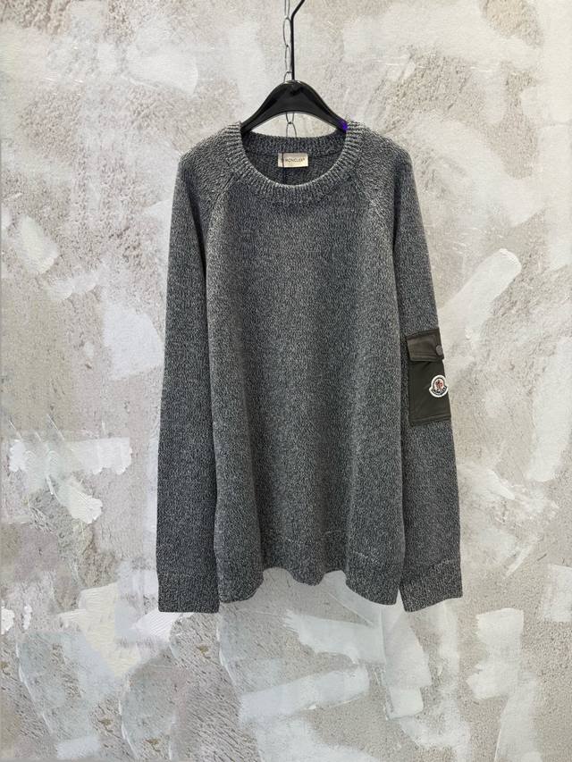 Moner 25Fw High-Quality Dongguan-Made Original Single-Item Crew Neck Sweater wit