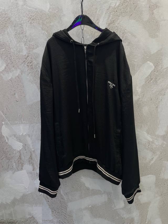 prad New Mulberry Silk Hooded Zipper Jacket Sunscreen Clothing Custom Fabric. So